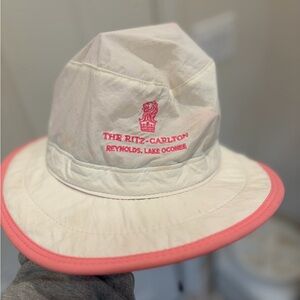 Ritz-Carlton Reynolds Lake Oconee Nylon Sun Hat | Junior Fit | Pink Trim